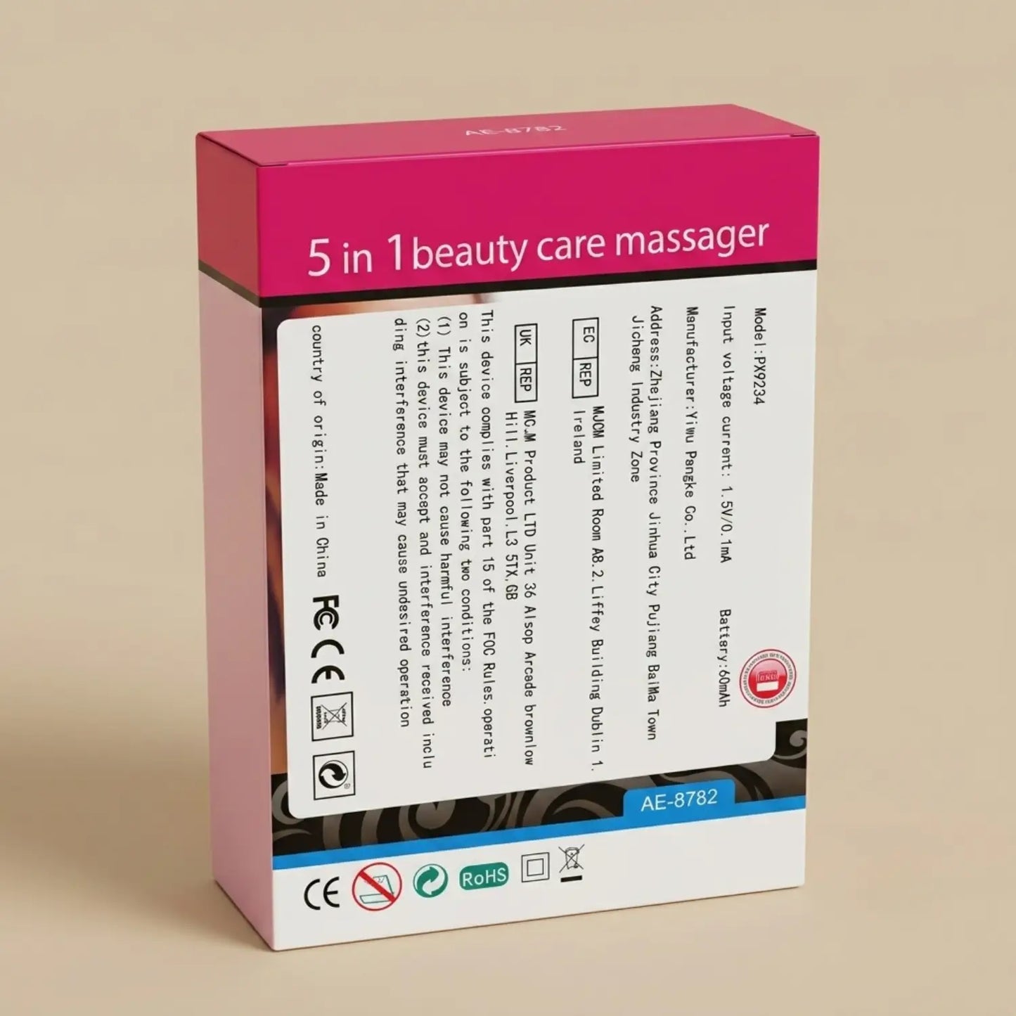 Cepillo Limpiador Facial Masajeador Exfoliante 5 en 1