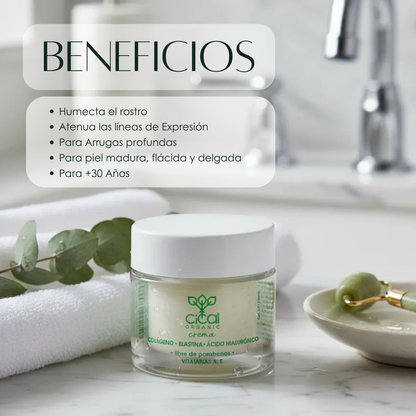 Crema Facial con Colágeno, Elastina y Ácido Hialurónico | Hidratación y Firmeza