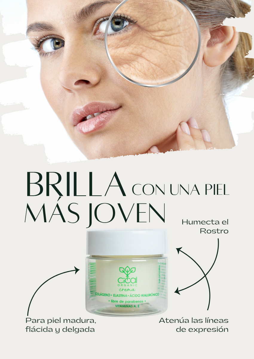 Crema Facial Colágeno, Elastina y Ácido Hialurónico