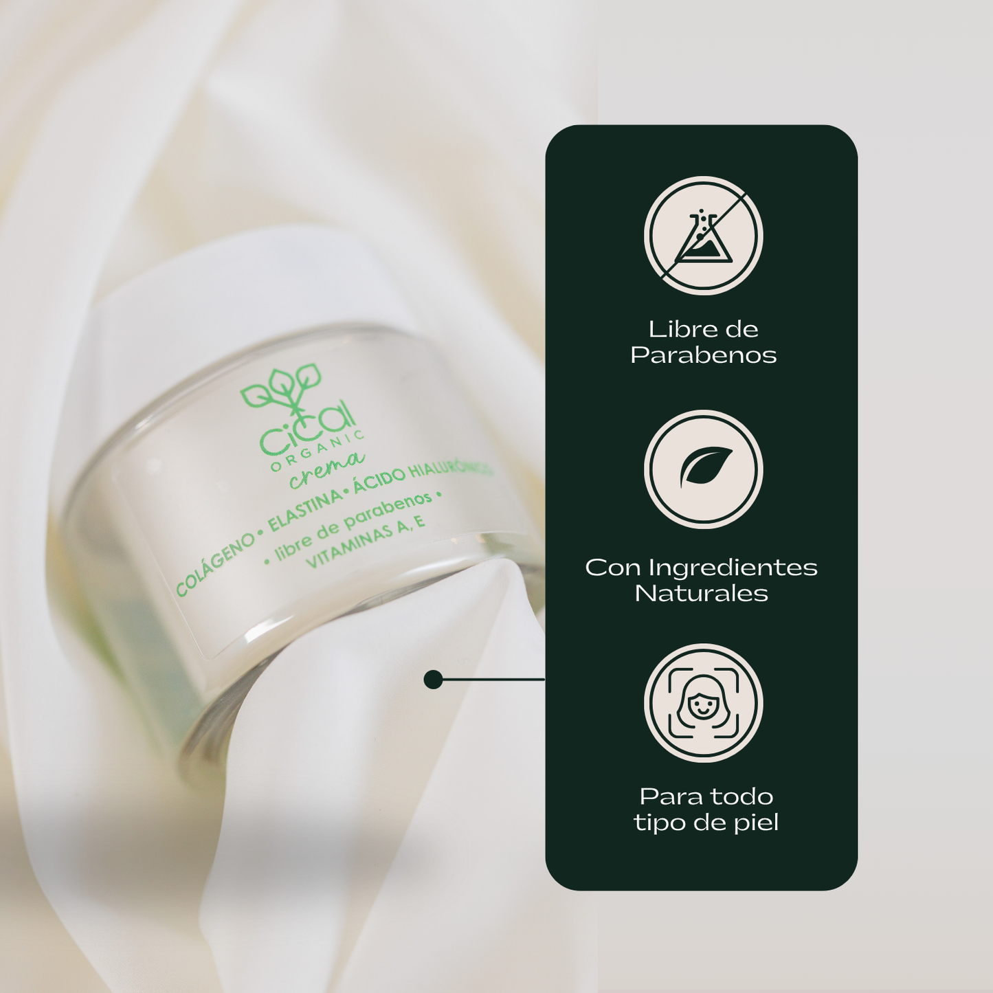 Crema Facial con Colágeno, Elastina y Ácido Hialurónico | Hidratación y Firmeza