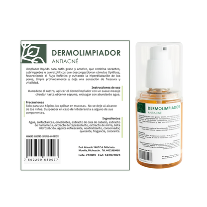 Dermolimpiador en Gel Antiacné | Limpieza Facial para Piel Grasa y con Imperfecciones