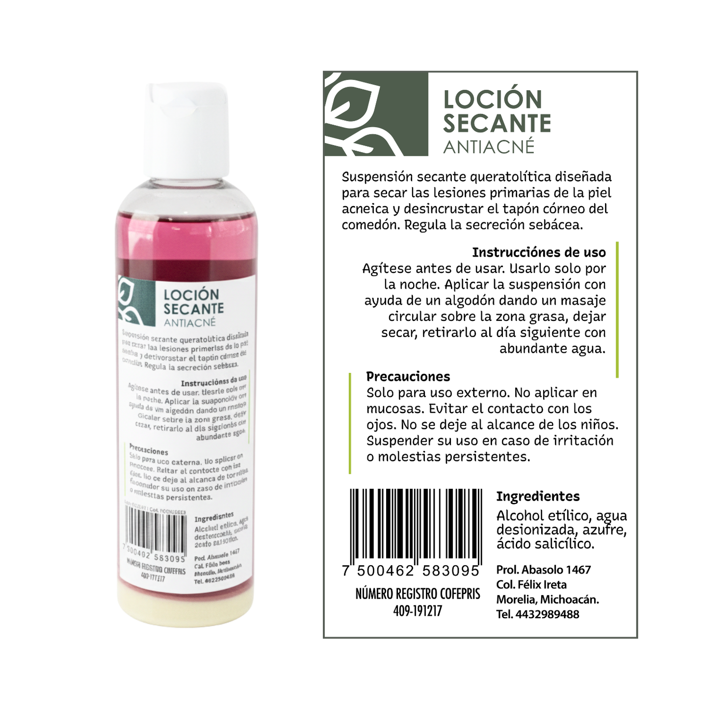 Loción Secante Antiacné | Control de Grasa y Cuidado de Imperfecciones