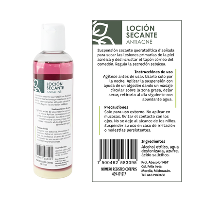 Loción Secante Antiacné | Control de Grasa y Cuidado de Imperfecciones